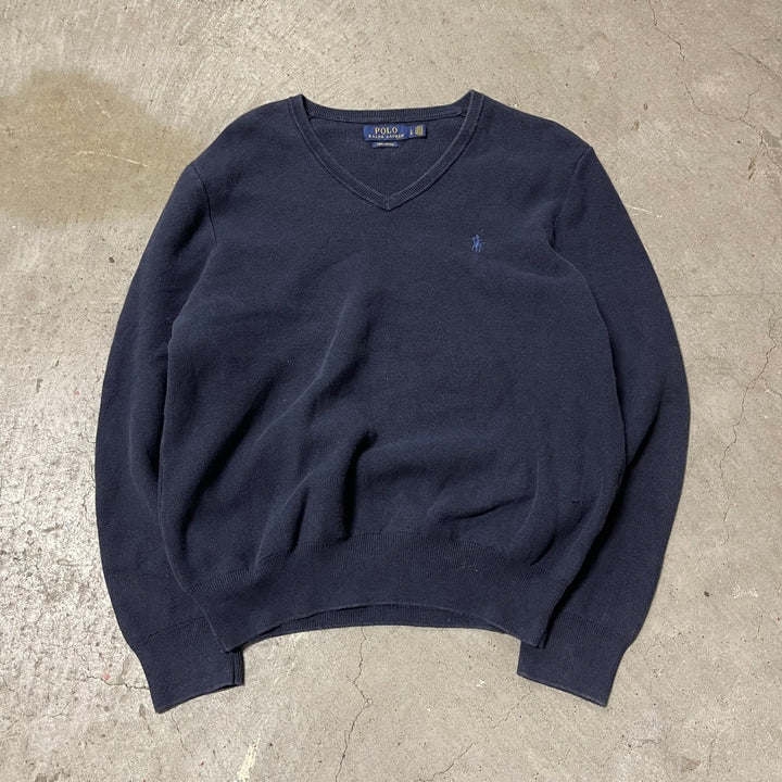 #3704古着 POLO by Ralph Lauren/ラルフローレン /PIMA Cotton knit V Neck Sweatrer/ピマコットンニット Ｖネックセーター/サイズL