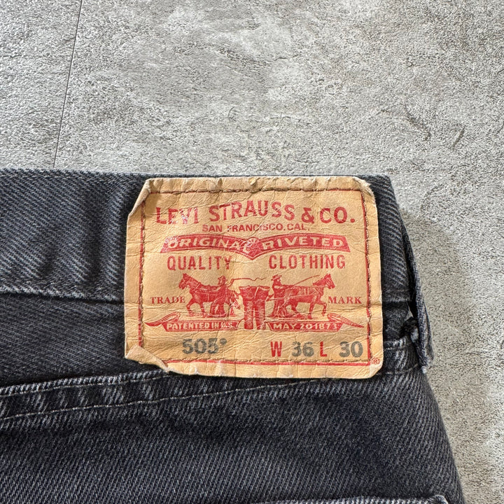 古着 Levi's 00s リーバイス ブラックデニムパンツ 505 実寸サイズ34×29