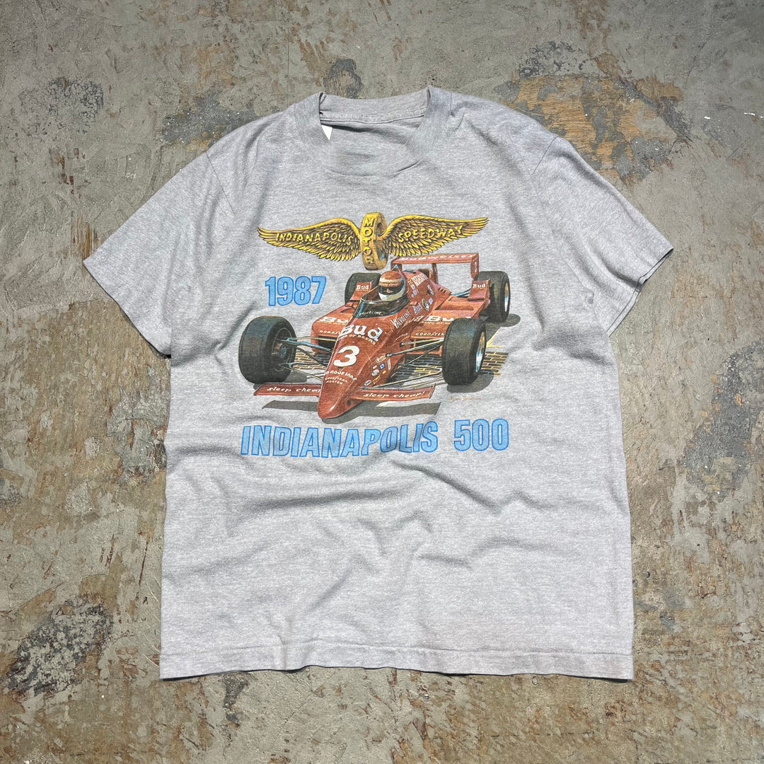 古着 80's/Budweiser/バドワイザー/ビール/インディアナポリス500/企業系/ヴィンテージ シングルステッチ Tシャツ/サイズL相当