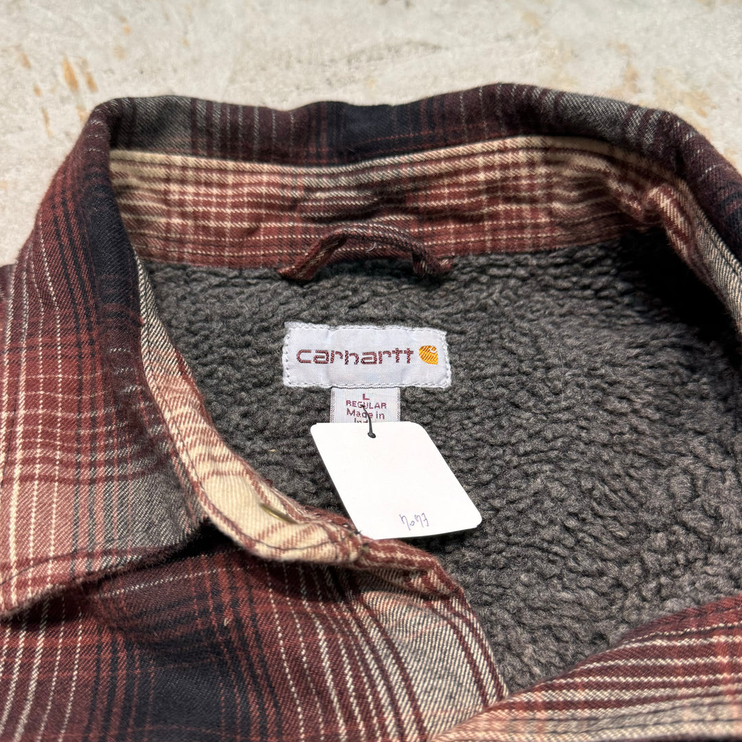 古着 CARHARTT/カーハート/シャツジャケット/チェック柄/裏起毛/サイズL