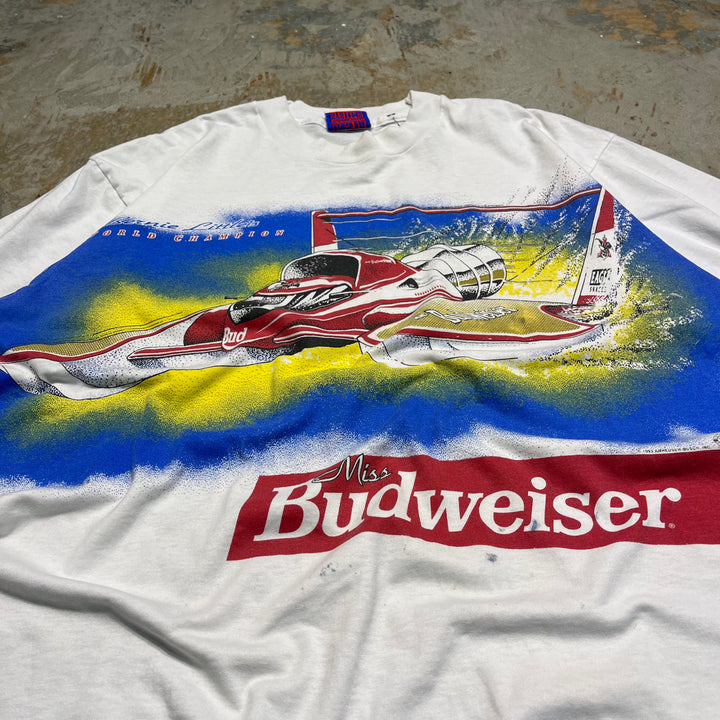 #4719 古着 93's Budweiser バドワイザー/シングルステッチ ヴィンテージ Tシャツ/企業系 /サイズL相当