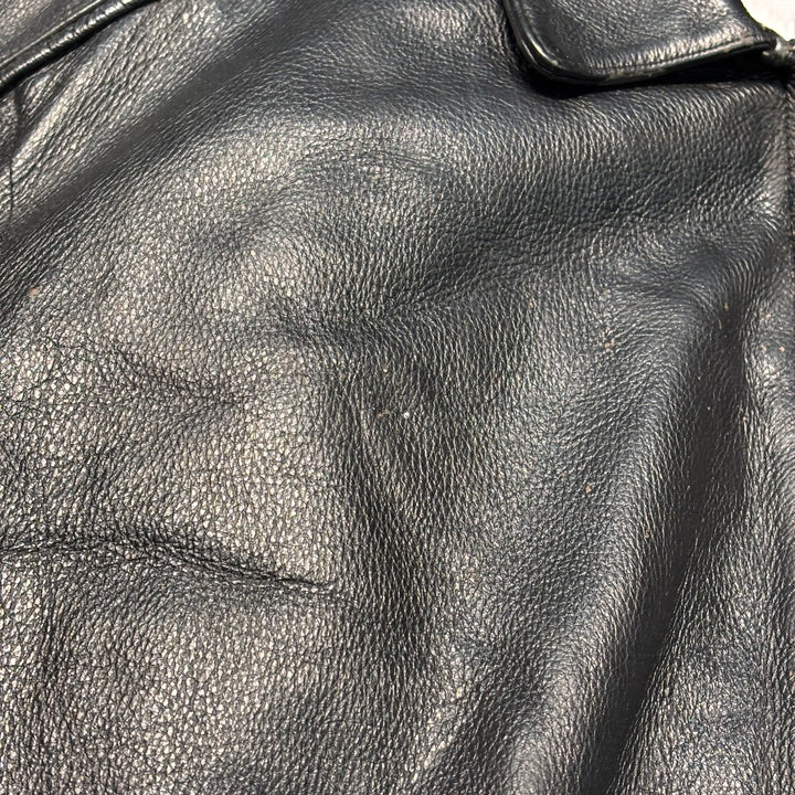 古着 WILSONS LEATHER/ ウィルソンズレザー/ 本革ジップアップレザージャケット/ 牛革/ 裏地ファー/ サイズL