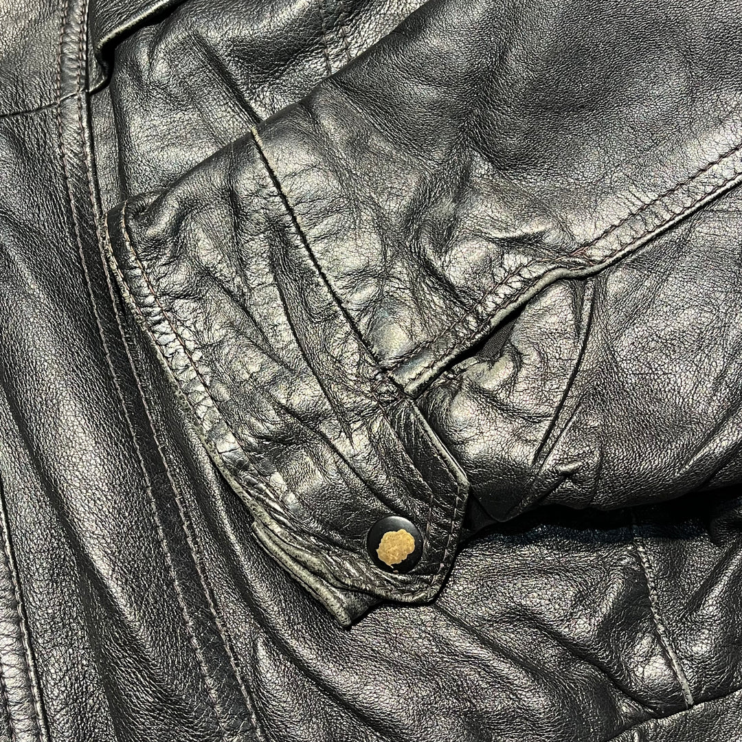 #3308 古着 Unknow/Leather jacket/ジップアップレザージャケット/サイズXL