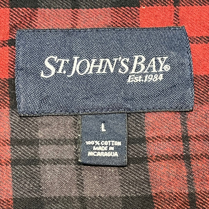 古着 ST.JOHN'S BAY/ セントジョーンズベイ/ コットンフランネルシャツ/ チェック柄/ リメイク/ サイズL