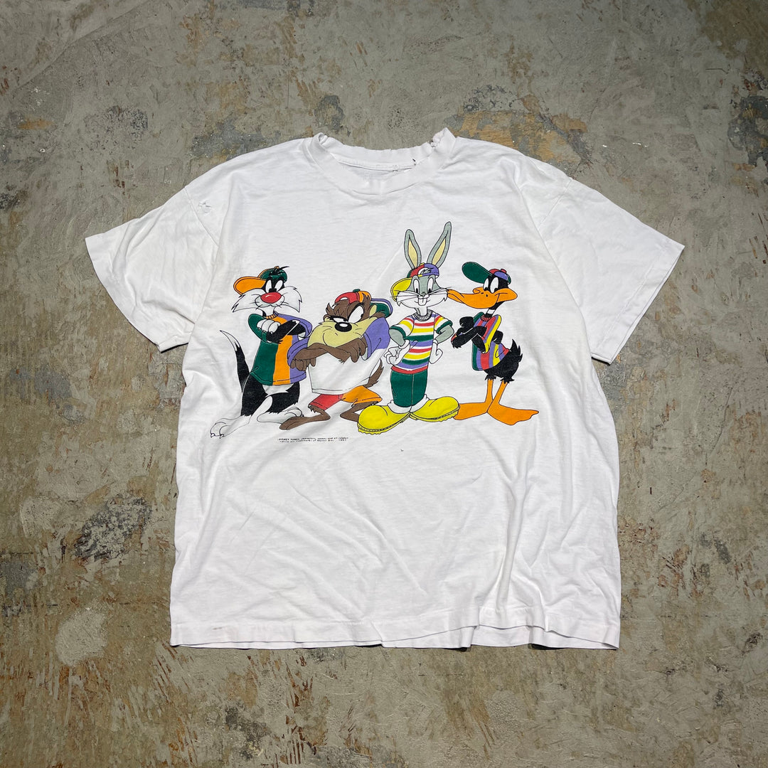 古着 USA製 93's ルーニー・テューンズ / ワーナーブラザーズ / ヴィンテージ シングルステッチプリントTシャツ/サイズXL相当