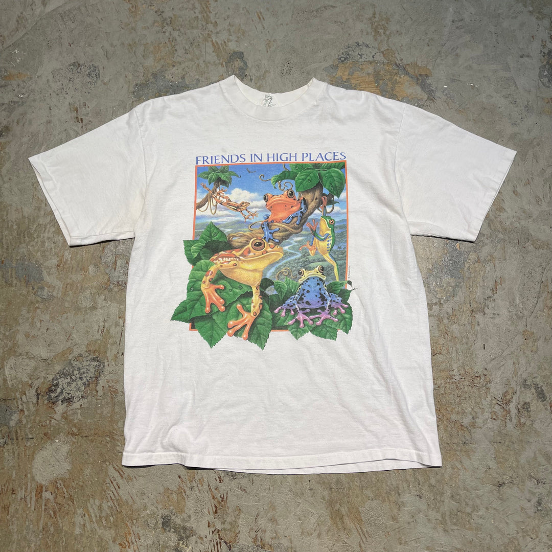 古着 USA製 90's テネシー リバー / 大判プリント / かえる / ヴィンテージ シングルステッチ プリントTシャツ / サイズL