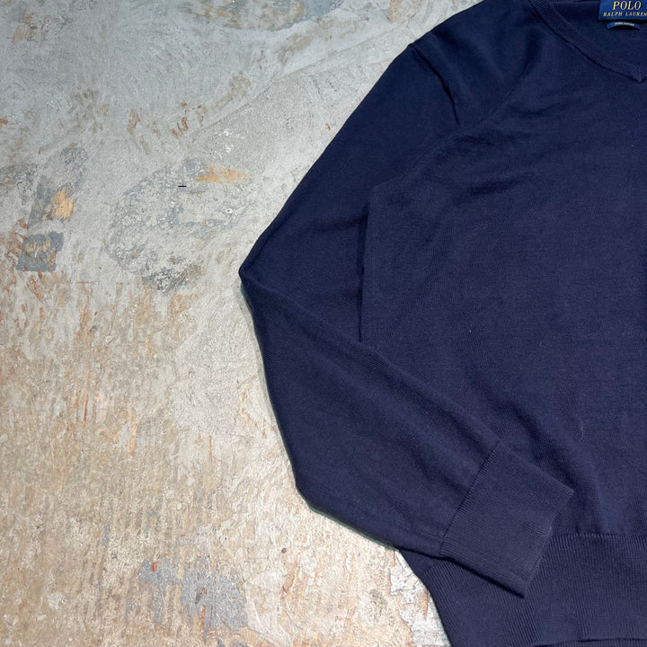 #3705 古着 POLO by Ralph Lauren/ラルフローレン /PIMA Cotton knit V Neck Sweatrer/ピマコットンニット Ｖネックセーター/サイズM