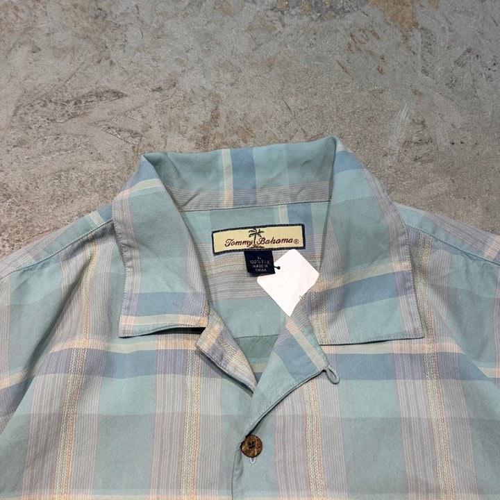 古着 TOMMY BAHAMA/トミーバハマ/半袖シャツ/開襟/シルク/サイズL