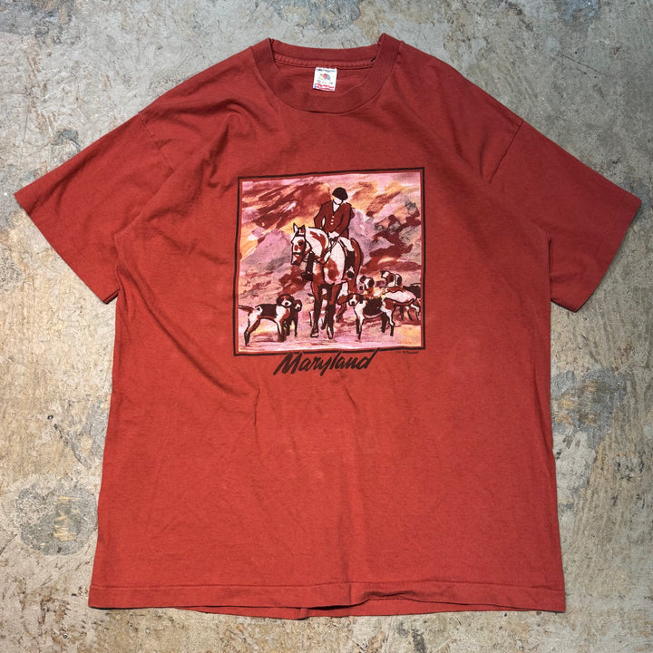 古着 USA製 80's FRUIT OF THE LOOM/ フルーツオブザルーム/ シングルステッチ/ プリントTシャツ/ サイズXL