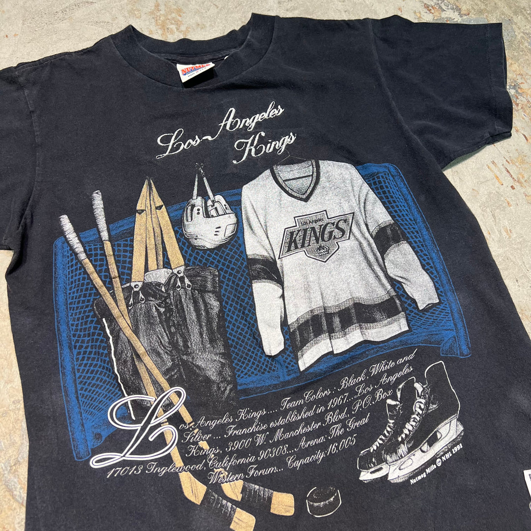 古着 USA製 91's NHL/ ロサンゼルス･キングス / アイスホッケー / ヴィンテージ シングルステッチ プリントTシャツ/サイズM