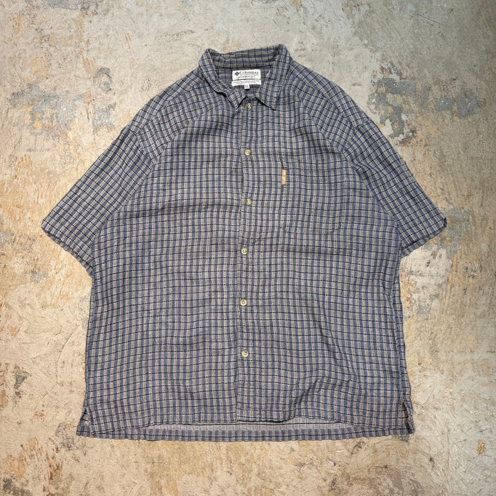 古着 Columbia/ コロンビア/半袖シャツ/ チェック柄/ サイズXL