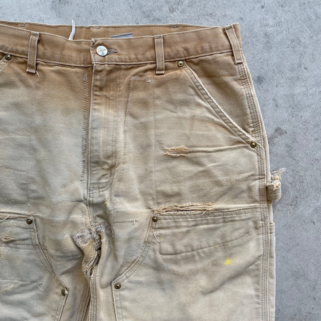 古着 USA製 Carhartt/カーハート/ダック地ペインターパンツ/ダブルニー/実寸サイズ33×31