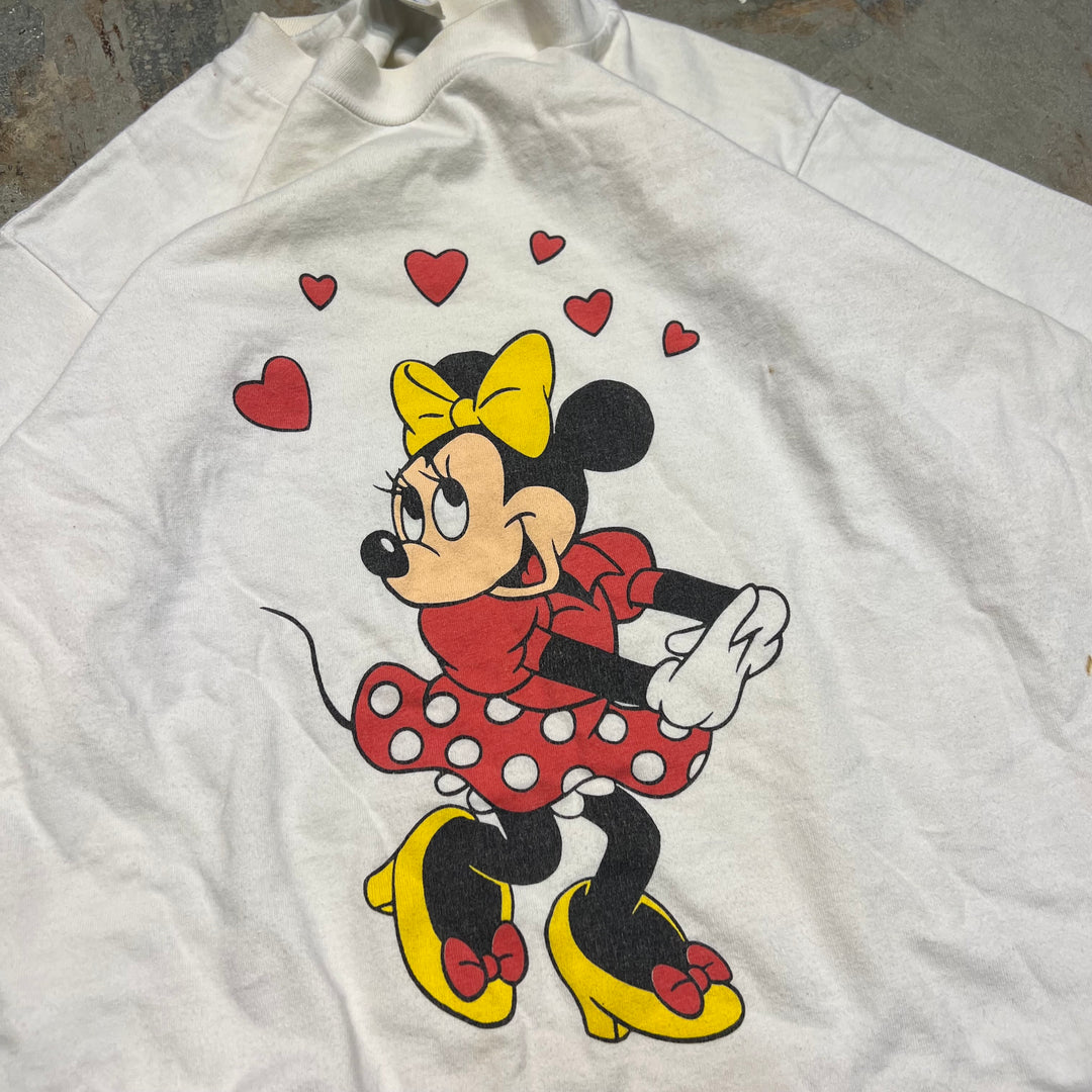 古着 USA製 80's ディズニー/オールド ミニー/ヴィンテージ シングルステッチ プリントTシャツ/サイズM