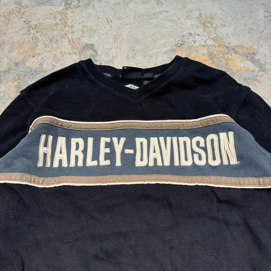 古着 HARLEY-DAVIDSON/ハーレーダビッドソン/Vネックコットンニットセーター/サイズM