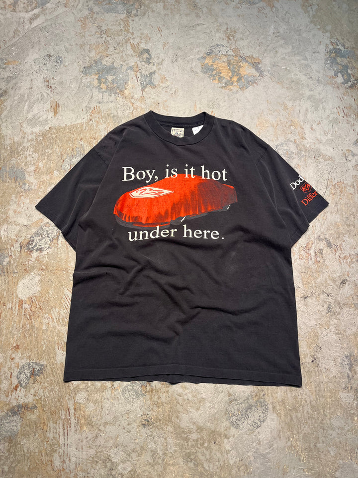 #MA115 古着 USA製 DODGE/ダッジ/坊や、ここの下は暑いですか。/ヴィンテージ シングルステッチ Tシャツ/サイズXL