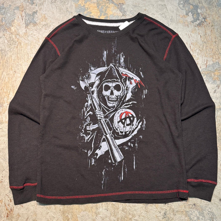 古着 SONS OF ANARCHY/ サンズオブアナーキー/ クルーネックワッフルロングスリーブTシャツ/ サイズL