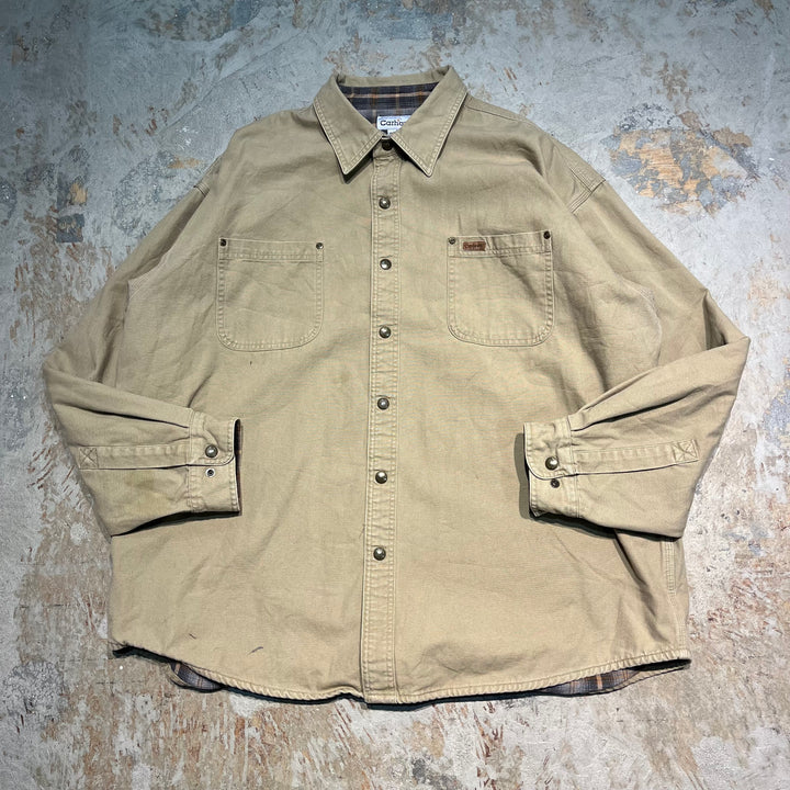 #3424 古着 Carhartt/カーハート/flannel lined shirt/シャツジャケット/ダックキャンバス/サイズ2XL