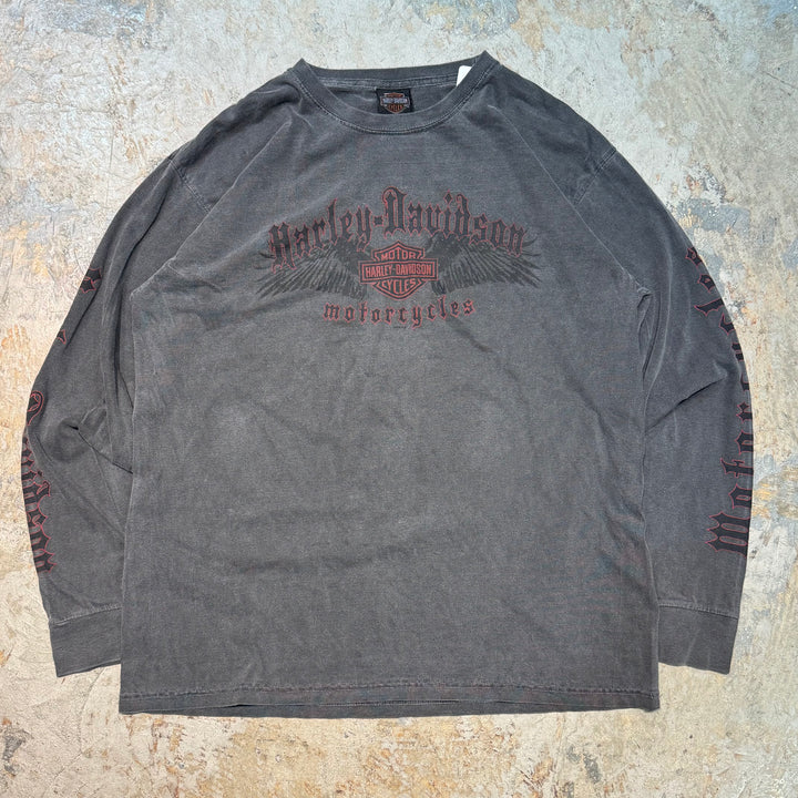 古着 Harley-Davidson/ハーレーダビッドソン/ ロングスリーブプリントTシャツ/サイズL