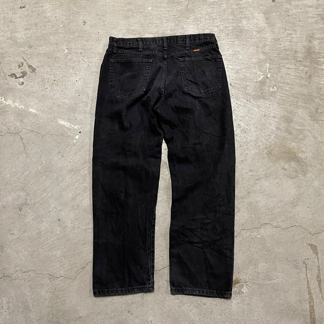 #4261 古着 RUSTLER/ラスラー/Black Denim Pants/ブラックデニムパンツ/サイズ36×30
