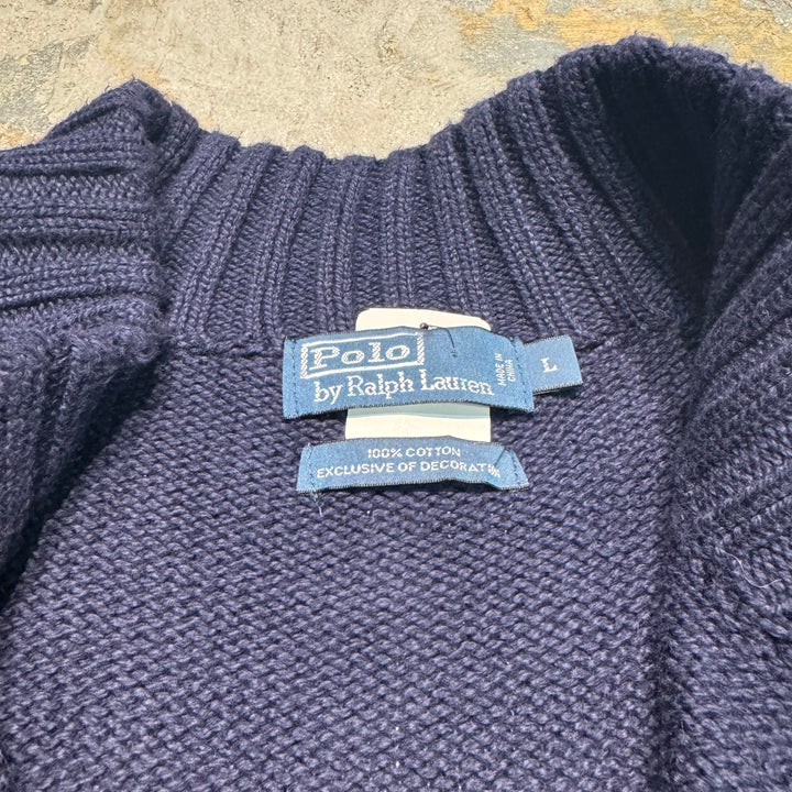 古着 POLO by Ralph Lauren/ ポロ バイ ラルフローレン/ ハーフジップニットセーター/ サイズL