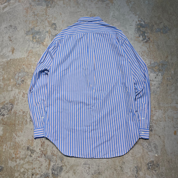 #4391 古着 Ralph Lauren/ラルフローレン/Long Sleeve Button Down Shirt/長袖ボタンダウンシャツ/Stripe/ストライプ/CLASSIC FIT/サイズXL