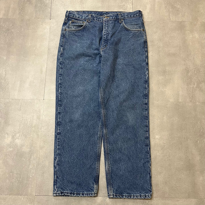 #1763 古着 Carhartt/カーハート / Denim Pants/デニムパンツ / ジーンズ / Relaxed Fit / 裏地チェック柄 / サイズ38×30