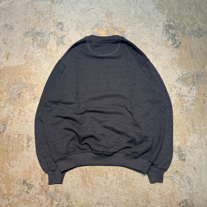 古着 PLUMA by RUSSELL ATHLETIC/ プルーマバイラッセルアスレチック/ ブランククルーネックスウェット/ 無地/ 前Vガゼット/ サイズL