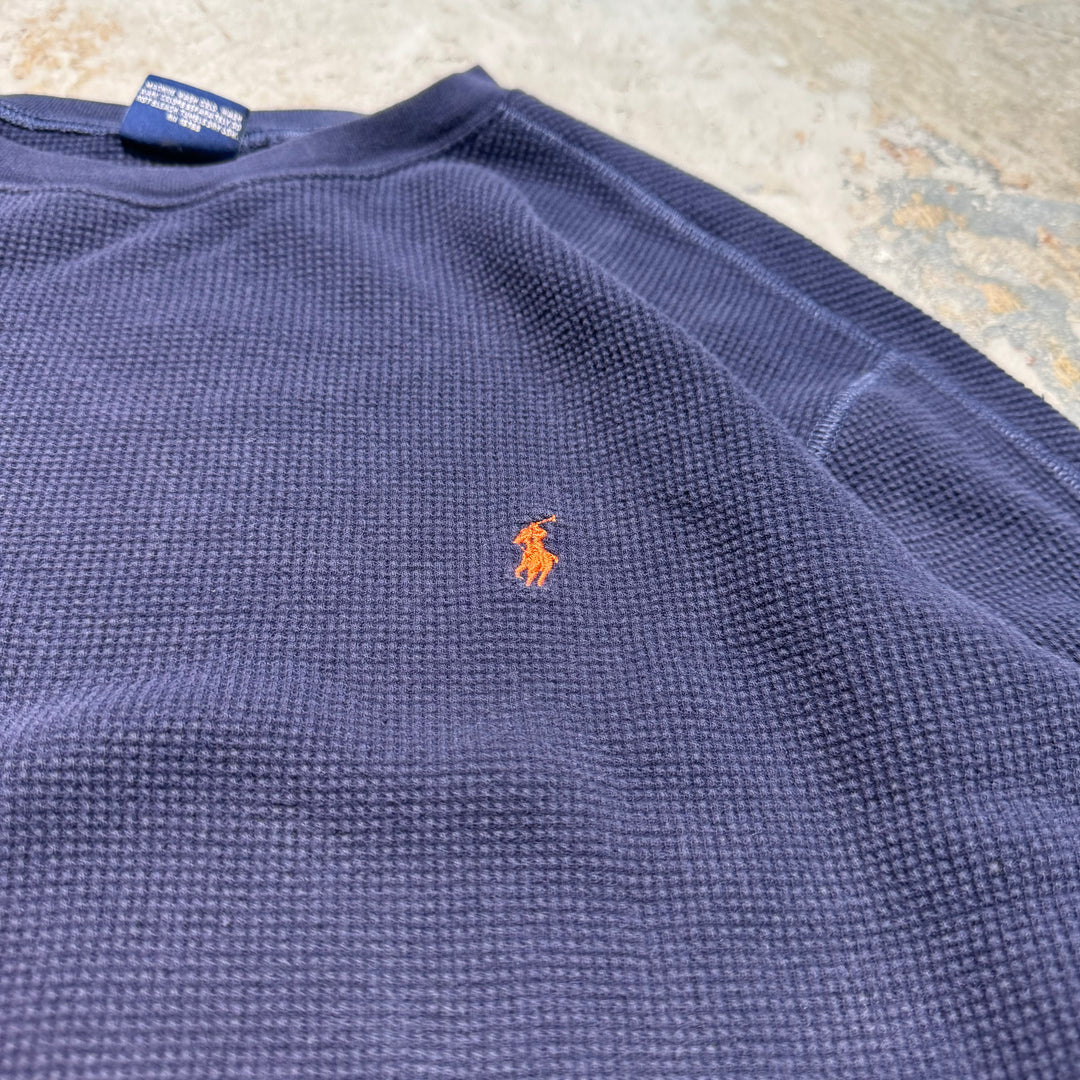 古着 POLO RALPH LAUREN/ポロラルフローレン/ クルーネックワッフルロングスリーブTシャツ/ サイズXL