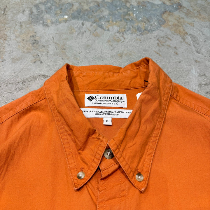 古着 Columbia/ コロンビア/  ボタンダウン半袖シャツ/ 無地/ サイズXL