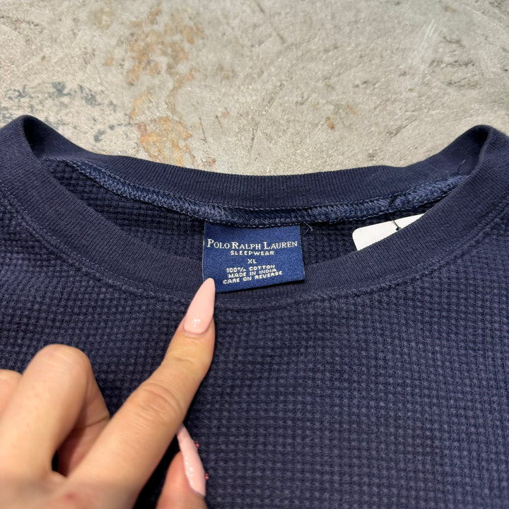 古着 POLO RALPH LAUREN/ポロラルフローレン/ クルーネックワッフルロングスリーブTシャツ/ サイズXL