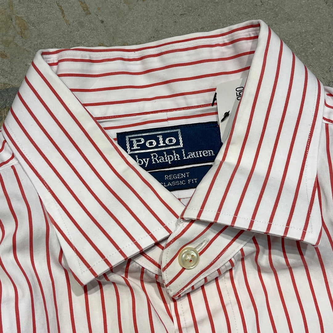 #4328 Ralph Lauren/ラルフローレン L/S Wide Spread Collar Shirts/ワイドスプレッドカラーシャツ/REGENT CLASSIC FIT/ストライプ柄/サイズ17 1/2 36/37