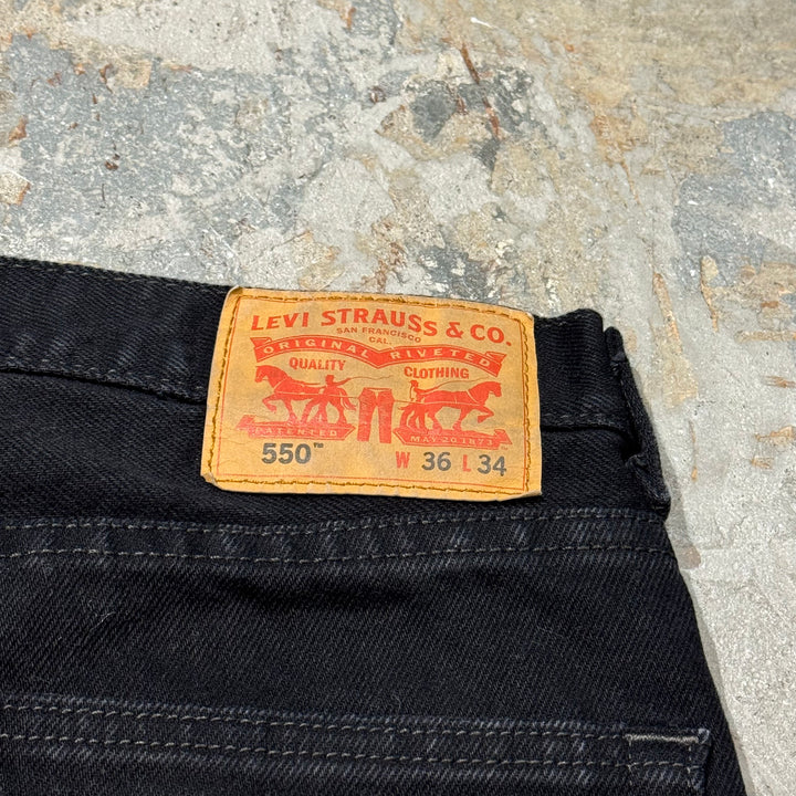 古着 Levi's/ リーバイス/ ブラックデニムパンツ/ 550/ 実寸サイズ34×33