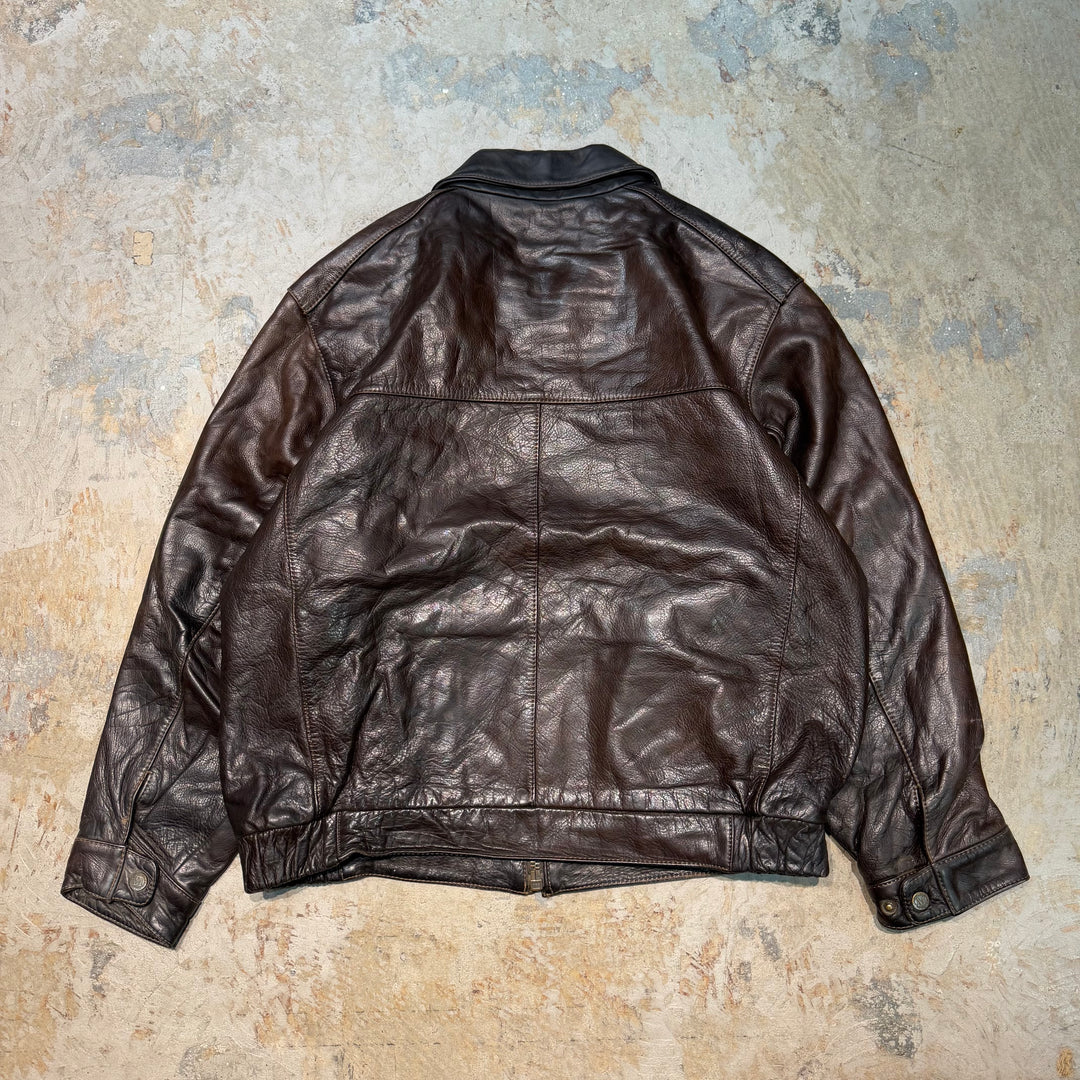 古着 MARC NEW YORK/マークニューヨーク/ ジップアップレザージャケット/ サイズL