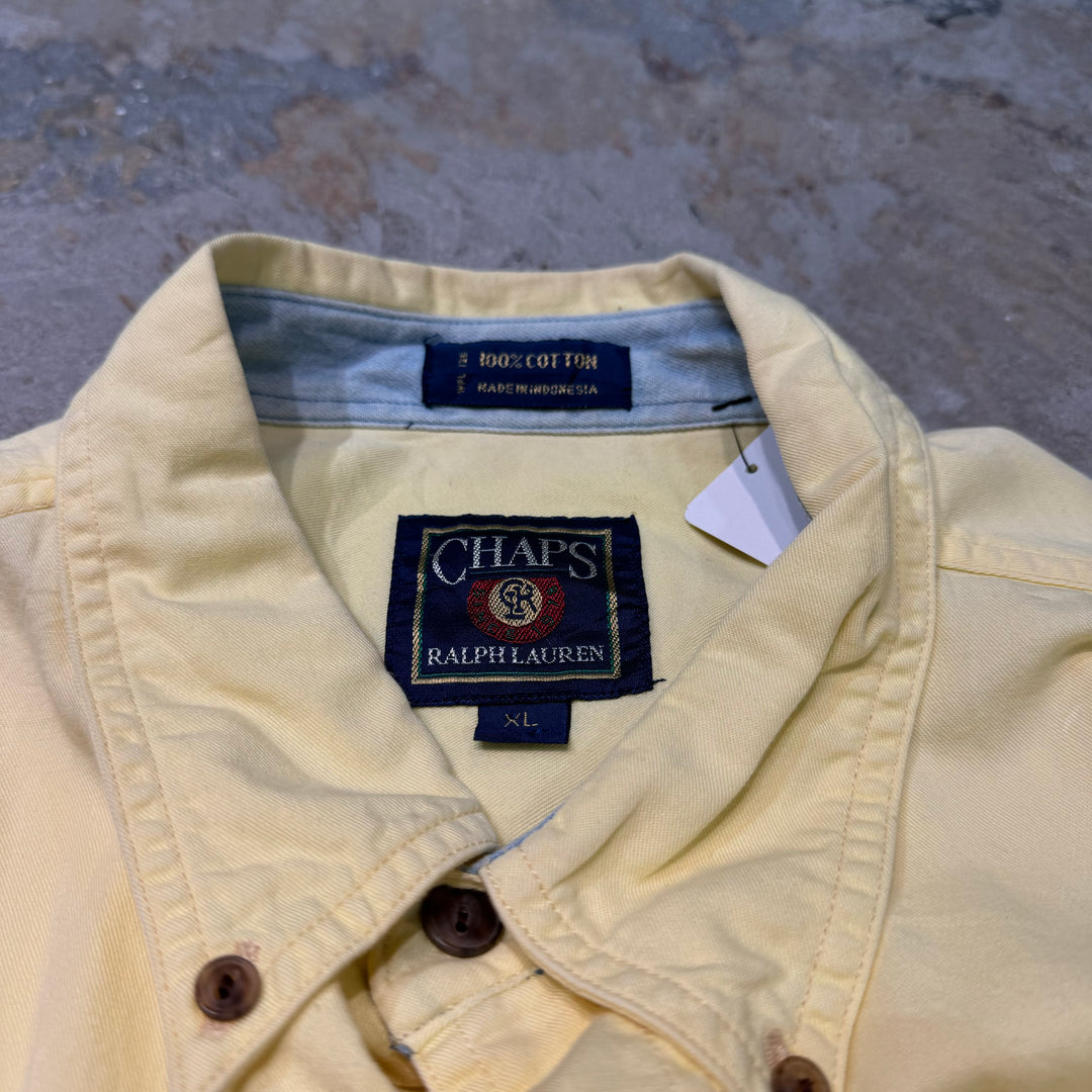 古着 CHAPS RALPH LAUREN/ チャップス ラルフ ローレン/  ボタンダウン半袖シャツ/ 無地/ サイズXL