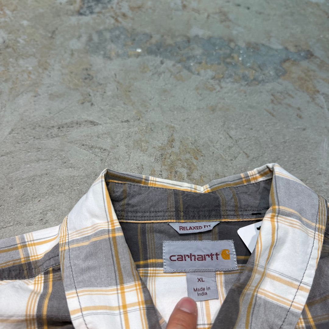 古着 carhartt/ カーハート/ ボタンダウン半袖シャツ/ チェック柄/ サイズXL
