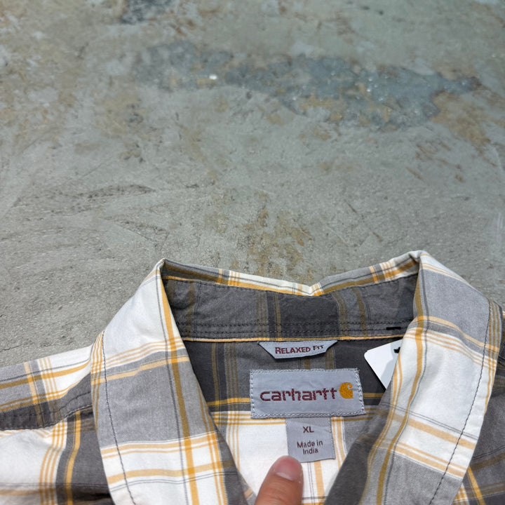 古着 carhartt/ カーハート/ ボタンダウン半袖シャツ/ チェック柄/ サイズXL