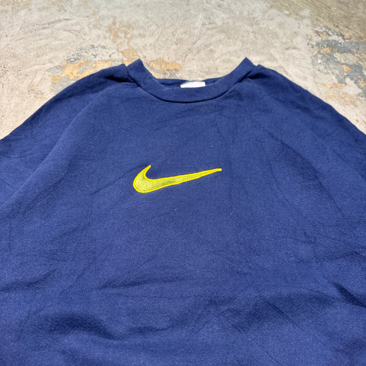 古着 USA製 90's NIKE/ ナイキ/ クルーネックスウェット/ ワンポイント刺繍/ サイズL
