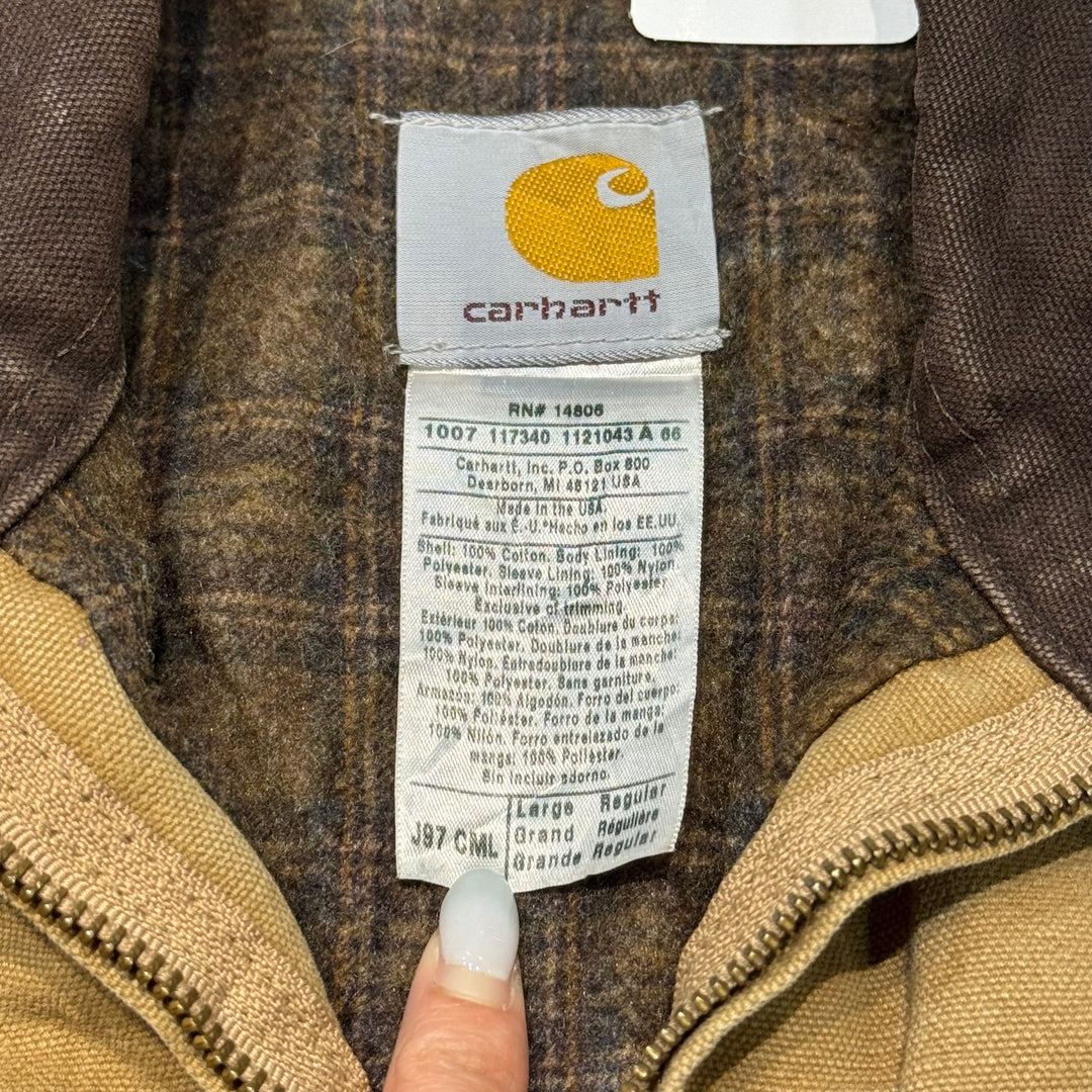 古着 USA製 carhartt/ カーハート/ デトロイトジャケット/ ダック地/ 裏地ブランケット/ サイズL