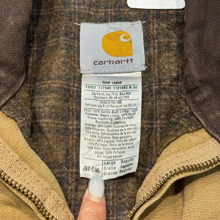 古着 USA製 carhartt/ カーハート/ デトロイトジャケット/ ダック地/ 裏地ブランケット/ サイズL