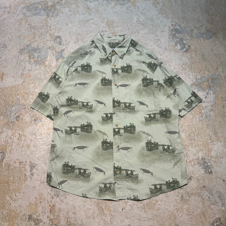 古着 WOOLRICH/ ウールリッチ/ ボタンダウン半袖シャツ/ 総柄/ サイズM
