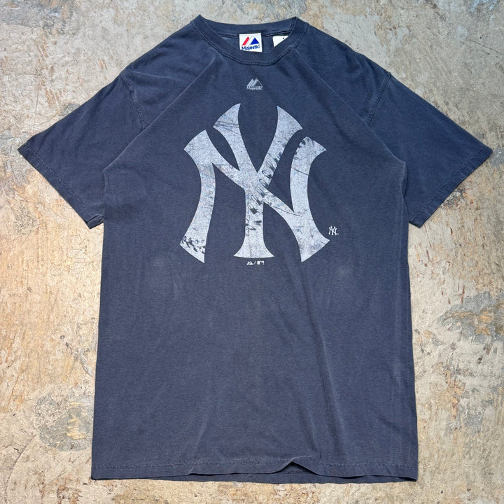 古着 majestic/ プリントTシャツ/ NY/ ニューヨークヤンキース/ サイズM
