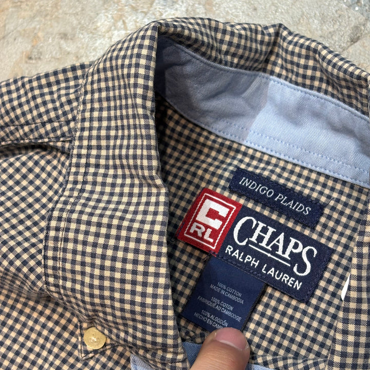古着 CHAPS/チャップス/ボタンダウン半袖シャツ/チェック/サイズXL相当
