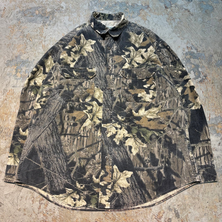 古着 80's〜90's L.L.Bean/ エルエルビーン/ コットン長袖シャツ/ リアルツリー/ サイズL