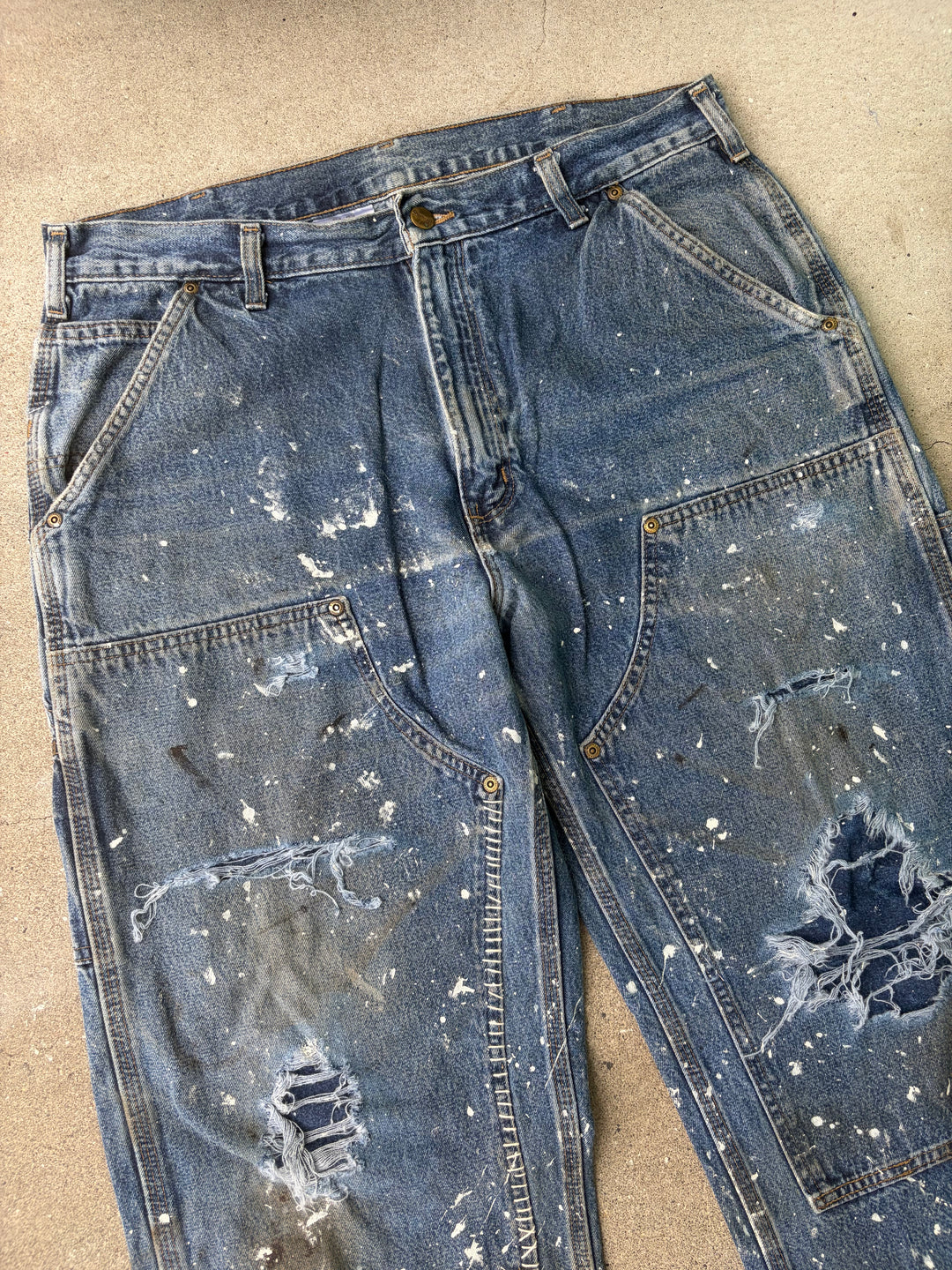 Carhartt Distressed Double Knee Denim Pants W34 L32