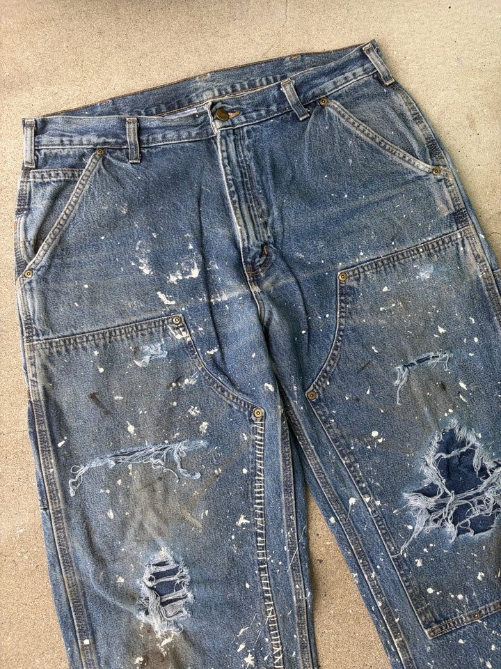 Carhartt Distressed Double Knee Denim Pants W34 L32