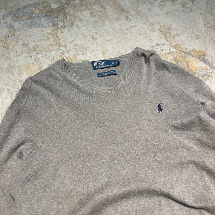 #3688古着/ラルフローレン/POLObyRalphLauren/コットンニット/Cottonknit/Ｖネック/サイズL
