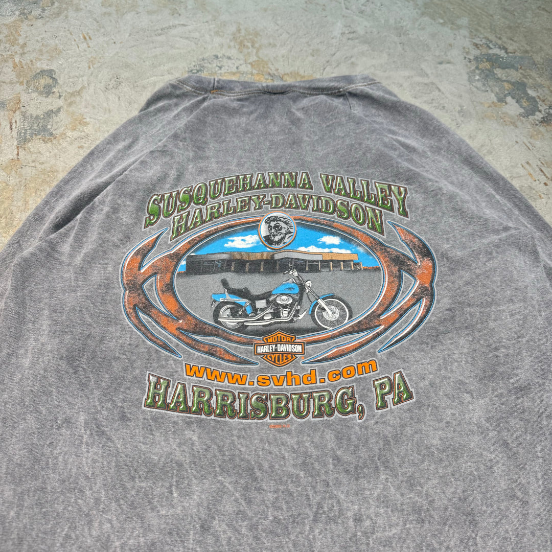 古着 USA製 Harley-Davidson/ハーレーダビッドソン/ プリントロングスリーブTシャツ/ サイズM