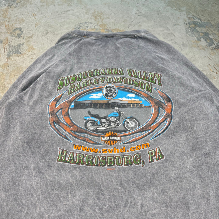 古着 USA製 Harley-Davidson/ハーレーダビッドソン/ プリントロングスリーブTシャツ/ サイズM