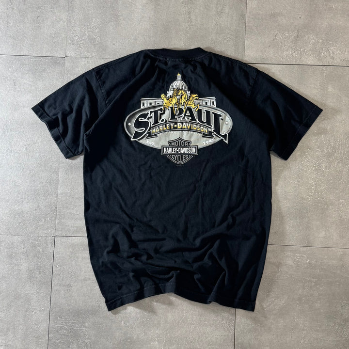 古着 USA製 Harley-Davidson ハーレーダビッドソン プリントTシャツ サイズXL相当