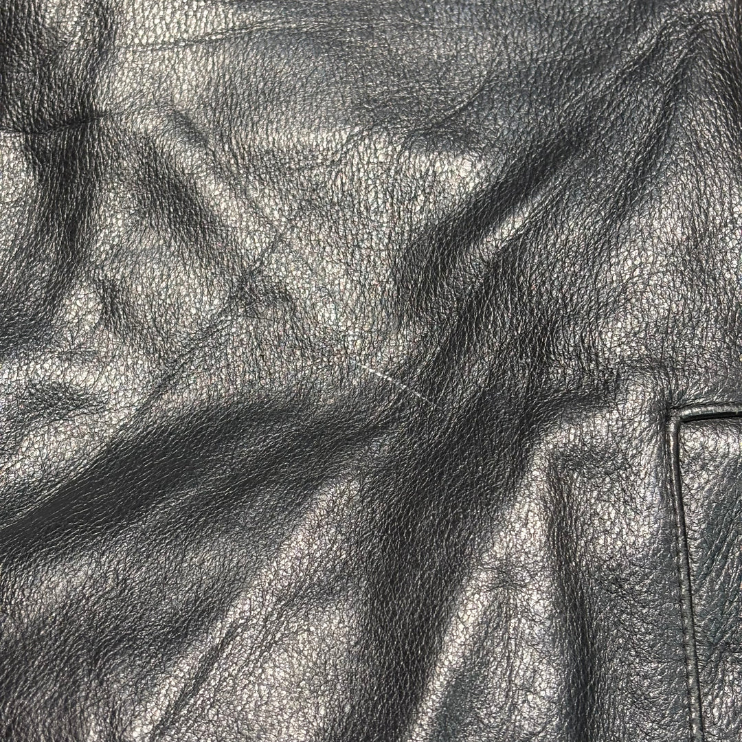 古着 WILSONS LEATHER/ ウィルソンズレザー/ 本革ジップアップレザージャケット/ 牛革/ 裏地ファー/ サイズL